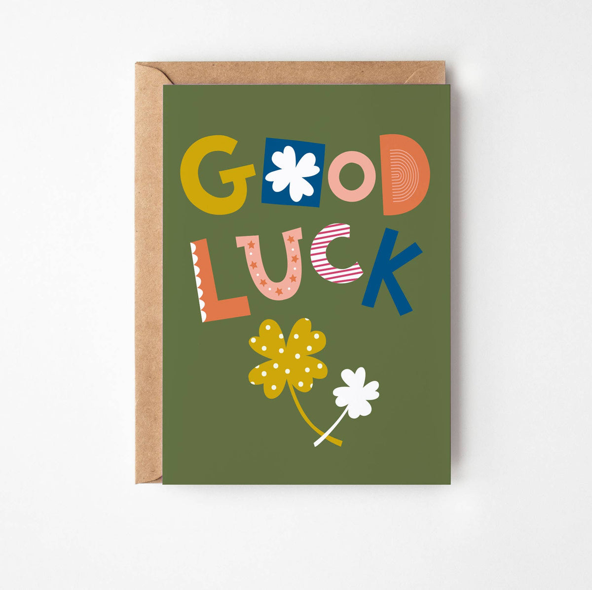 Good Luck Text Greetings Card