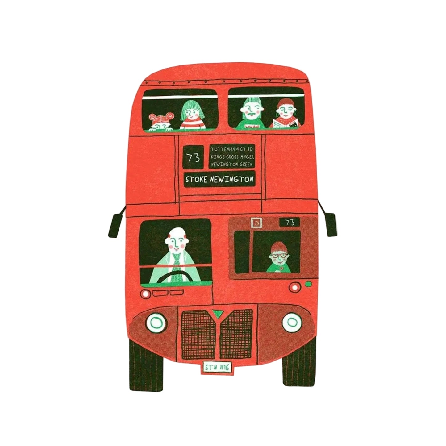 Big Red Bus Mini Card 4 Pack