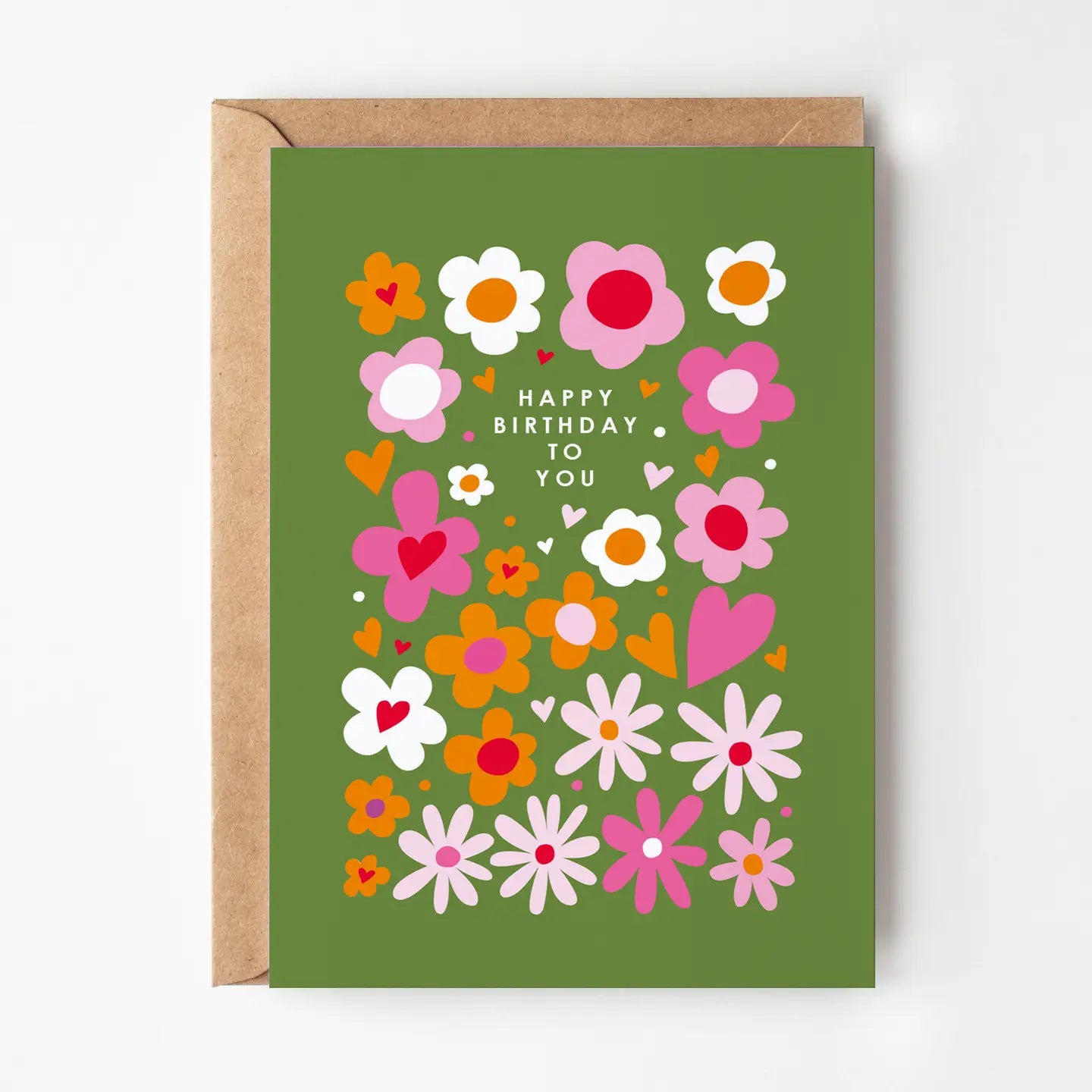 Happy Birthday Funky Flowers Card
