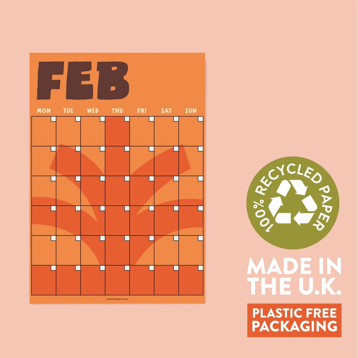 Monthly Undated A3 Wall Planner