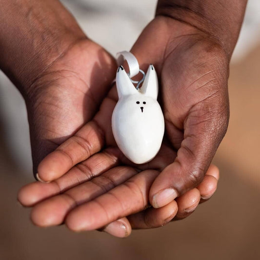 Wooden ornament | White bunny