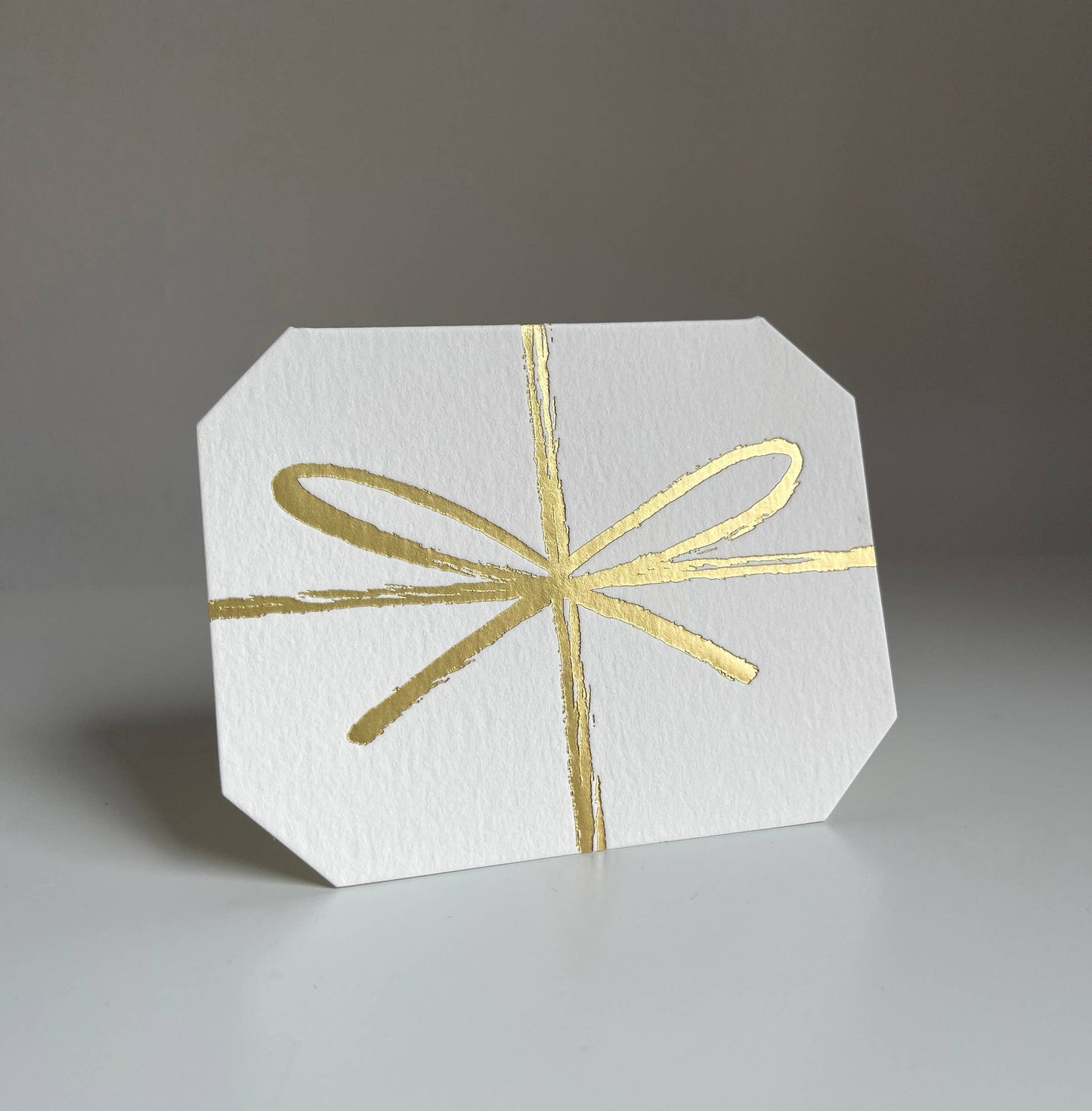 Present with Bow Gold Foil Card