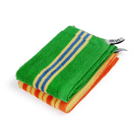 Striped Terry Towelling Face Cloth 2 pack
