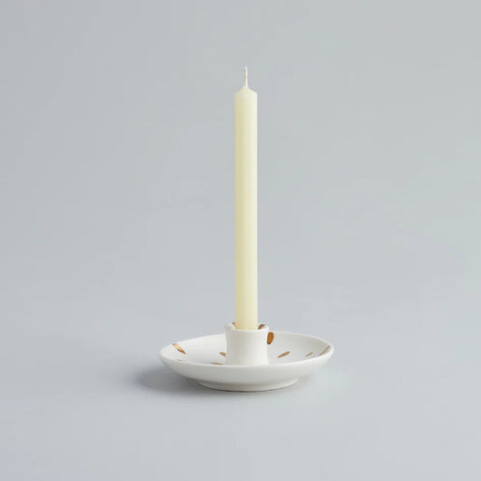 Candle Holder with Gold Brushmarks