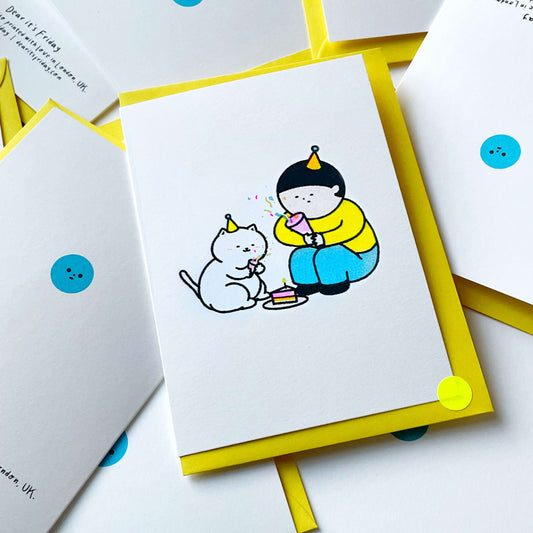 Riso Printed Greetings Card
