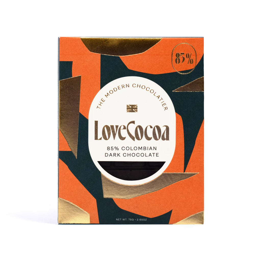 Love Cocoa London Colombian Milk - A milk chocolate made from Colombian single‑origin beans, presented in a London‑edition bar that celebrates smooth, creamy cocoa comfort.   
