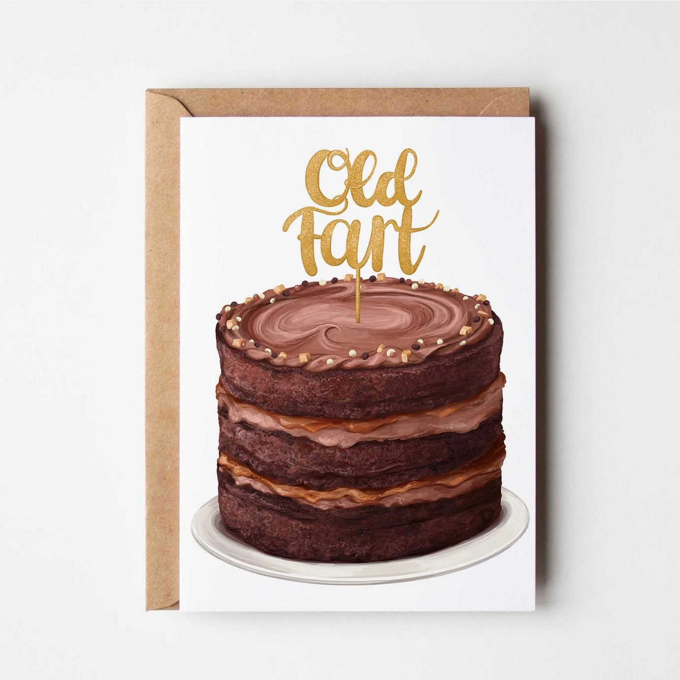 Old Fart Chocolate Cake Birthday Card