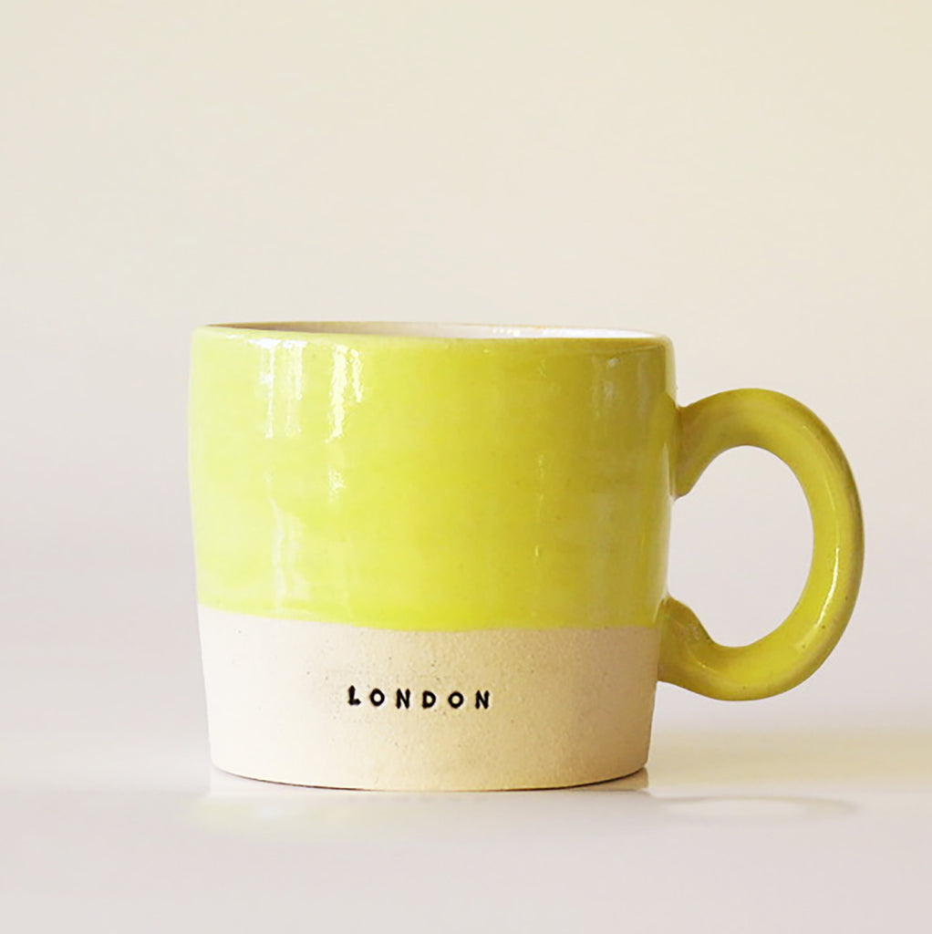 London Yellow Handmade Lesley McShea mug