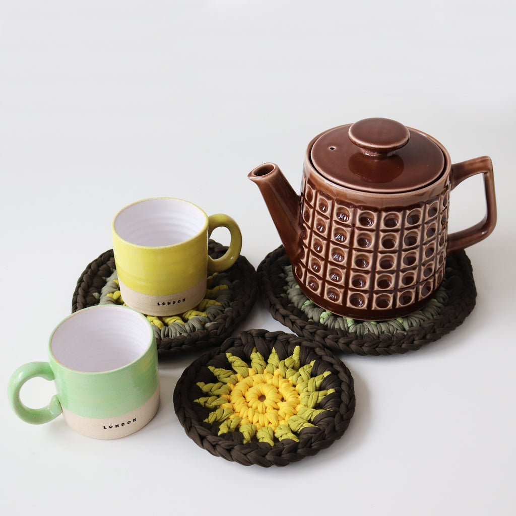 bright citrus Lesley McShea handcrafted London mugs