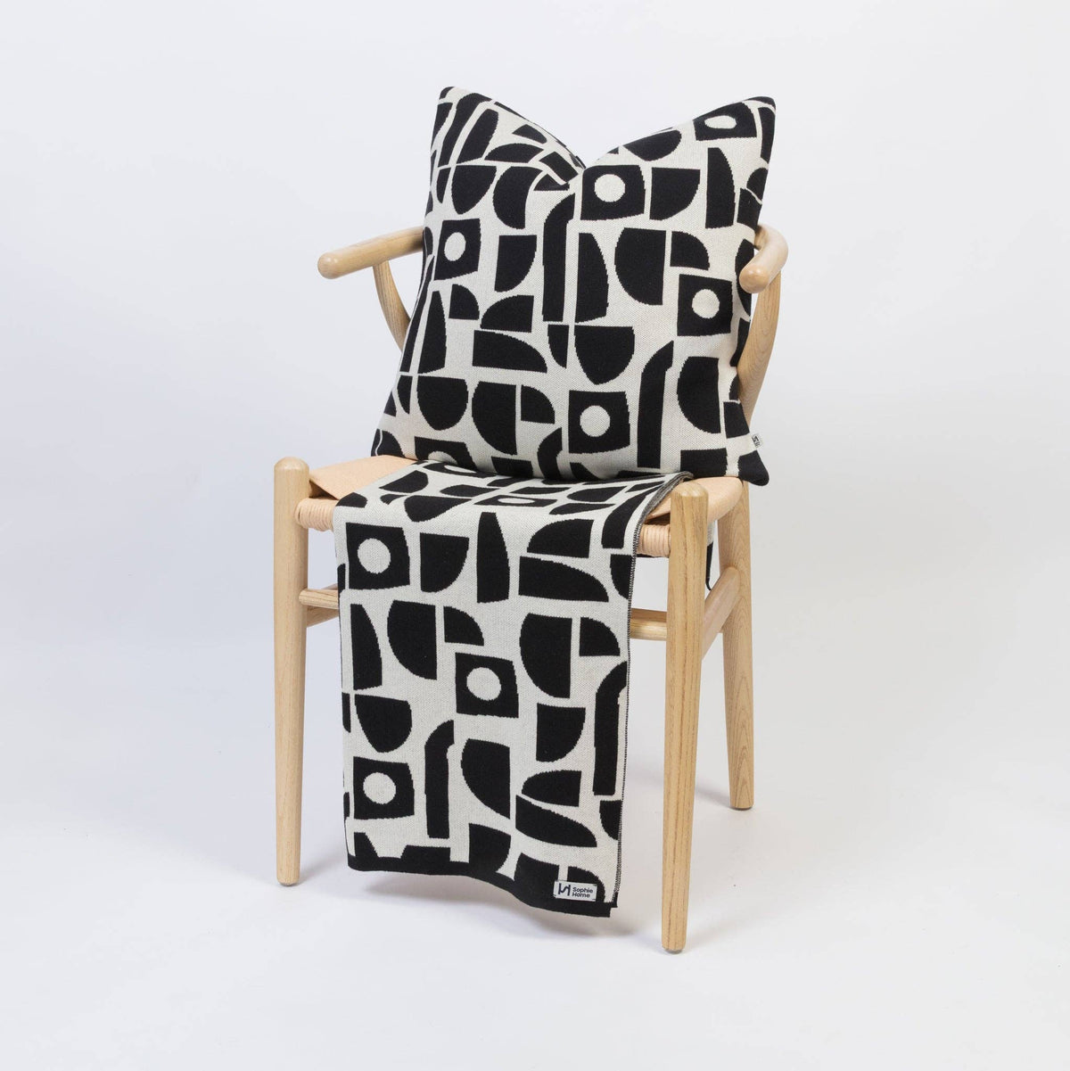 Cotton Knit Throw Blanket: Bruten Mini Mono