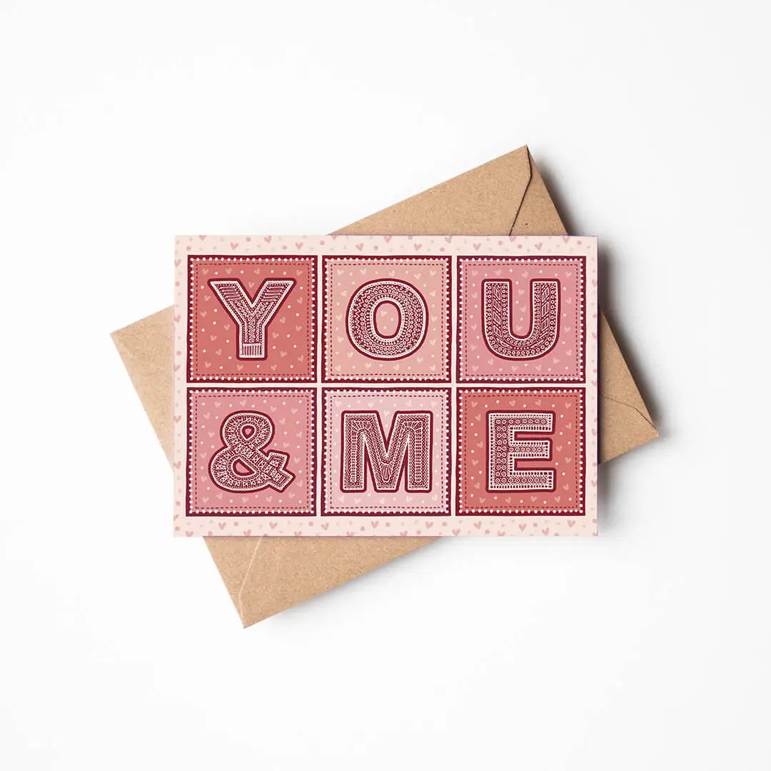 Typographic You & Me Card
