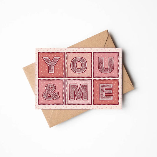Typographic You & Me Card
