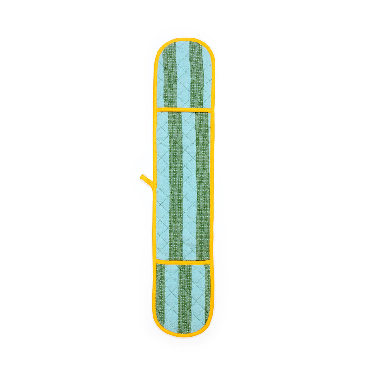 Oven Glove: Striped Green & Blue
