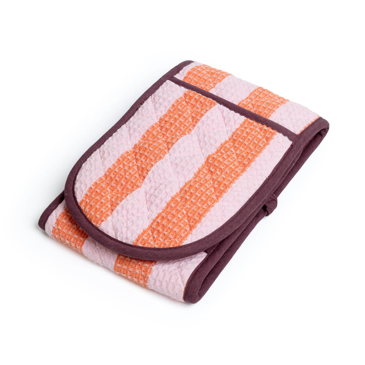 Oven Glove: Striped Pink & Orange