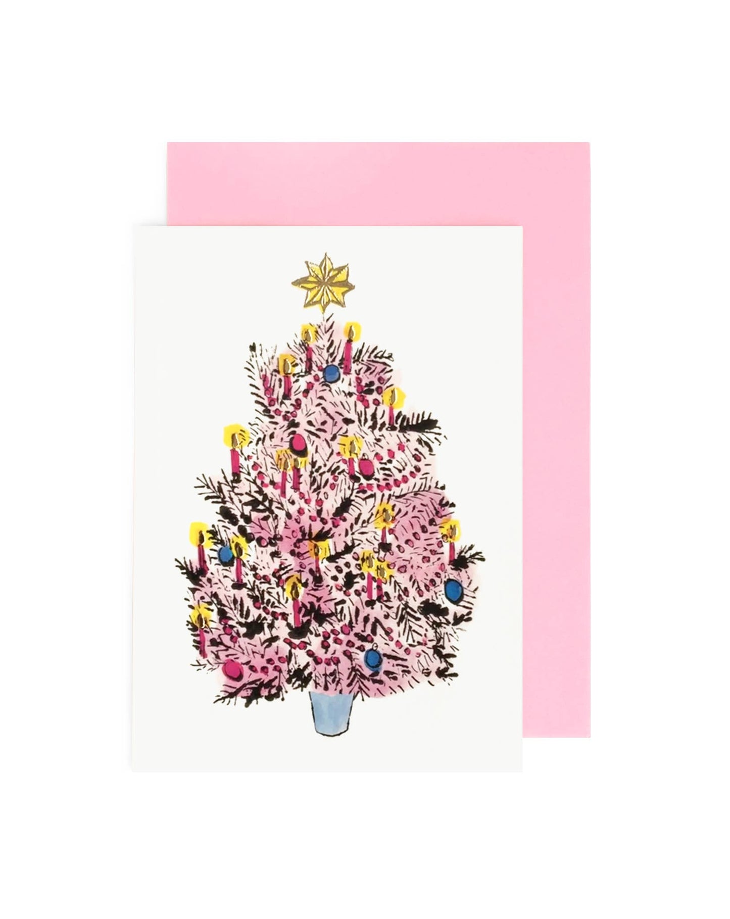 Kitsch Pink Christmas Tree Card