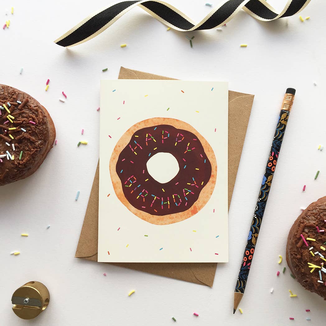 SCRATCH + SNIFF Happy Birthday Rainbow Sprinkles Donut card