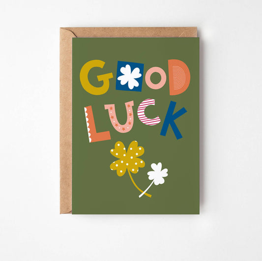 Good Luck Text Greetings Card
