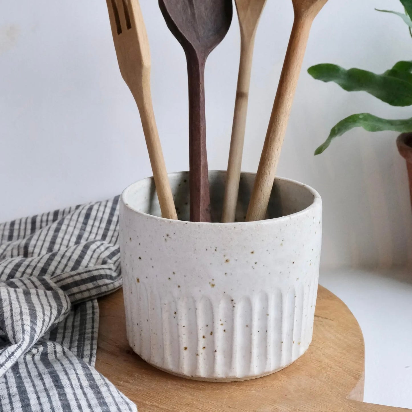 Carved Utensil Holder
