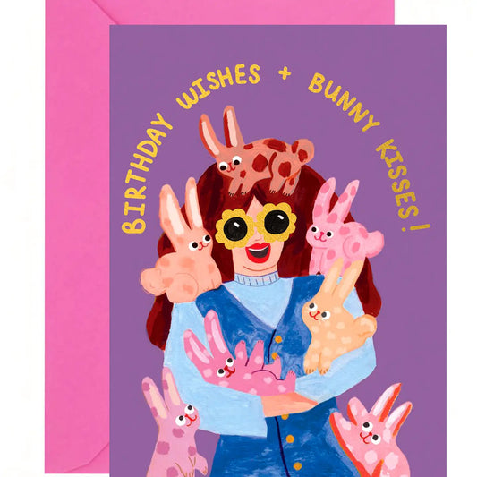 Happy Birthday Bunny Kisses Card