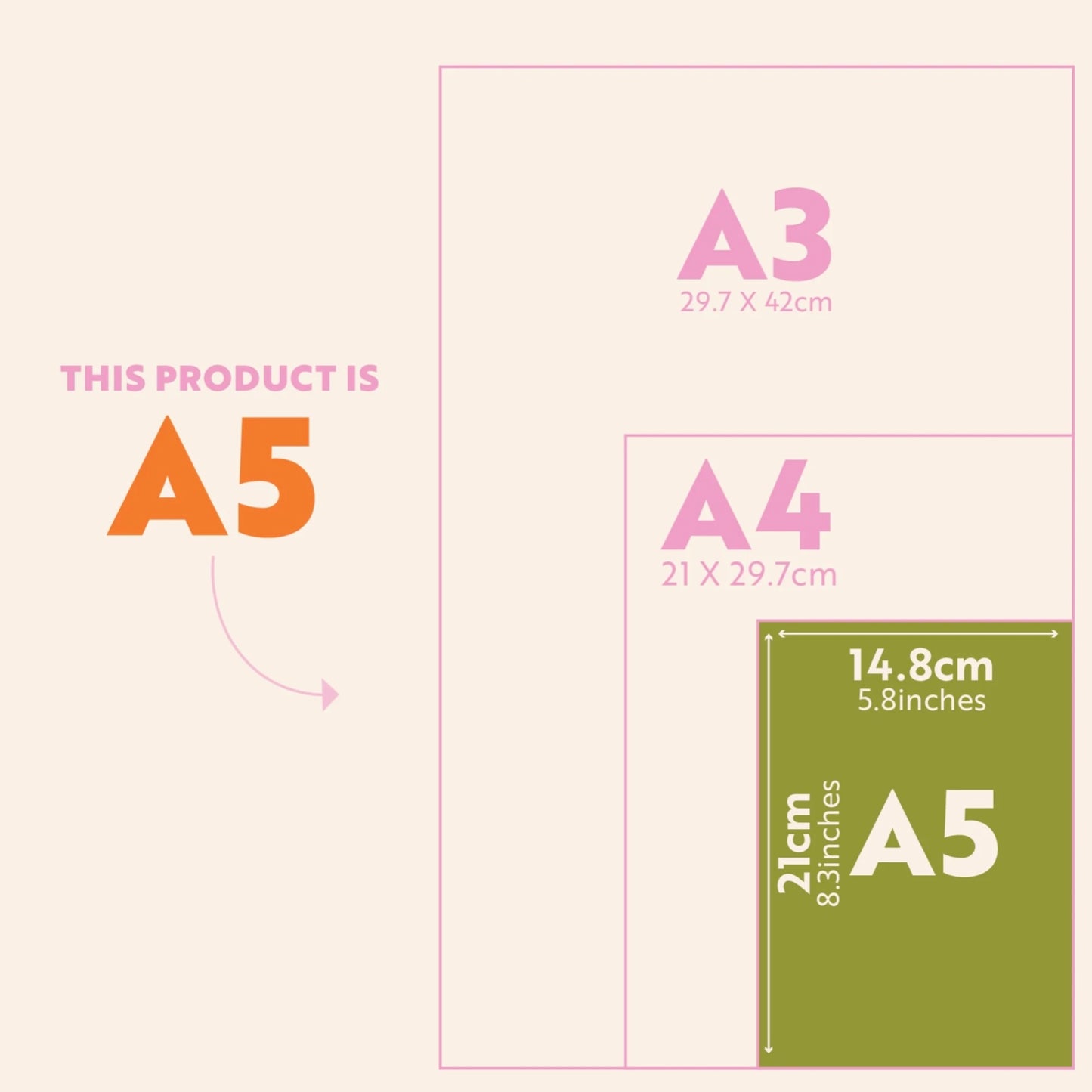 This product is A5 in size - Wild Swim Journal