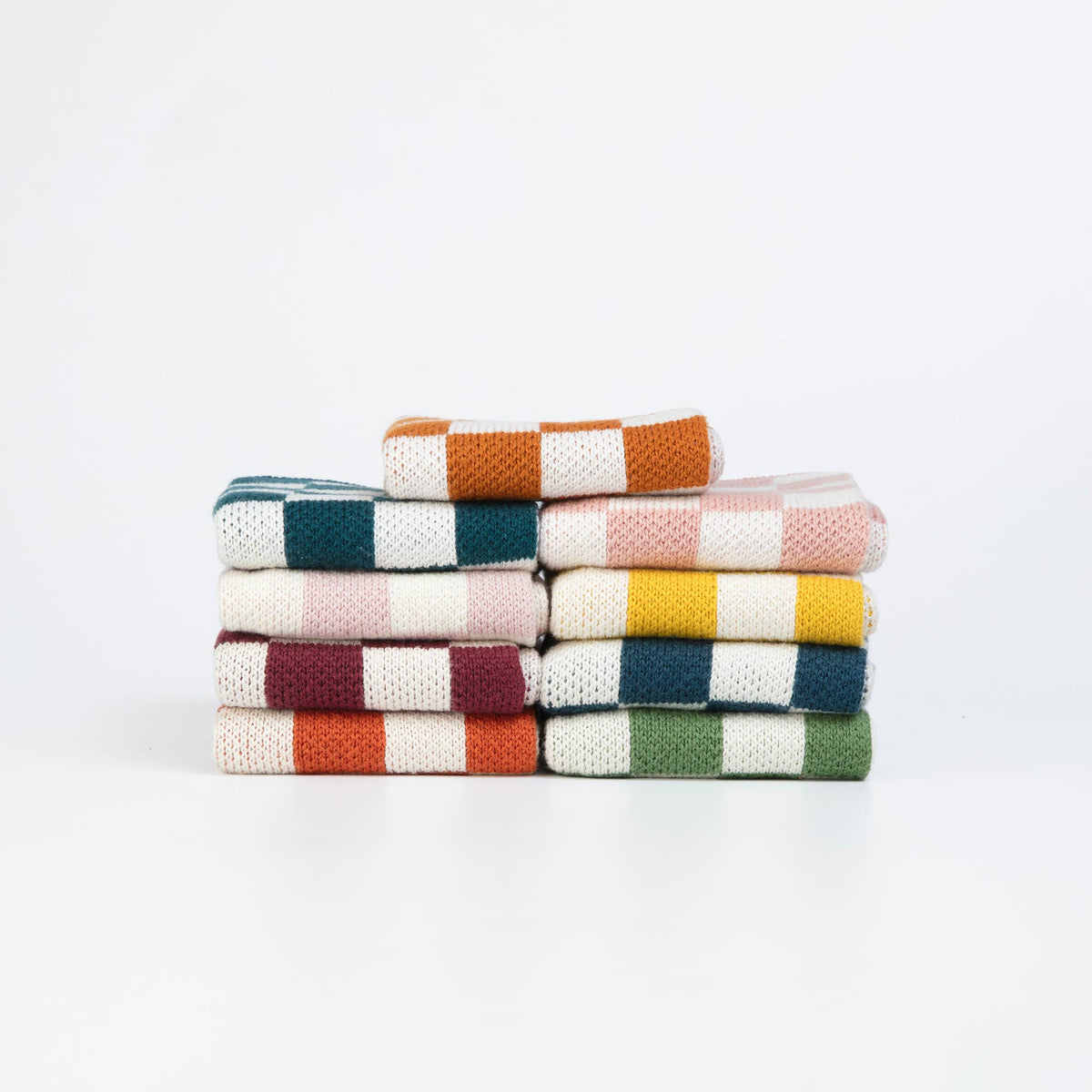 Reusable & Eco-Friendly Cotton Dishcloths: Check Mustard