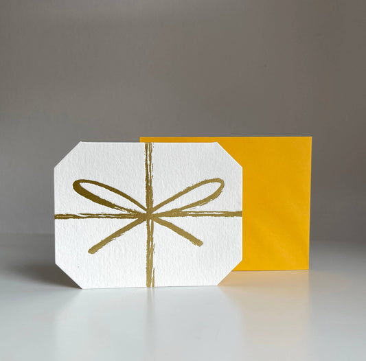 Present with Bow Gold Foil Card