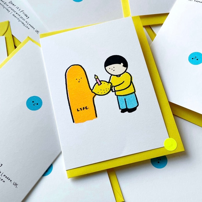 Riso Printed Greetings Card