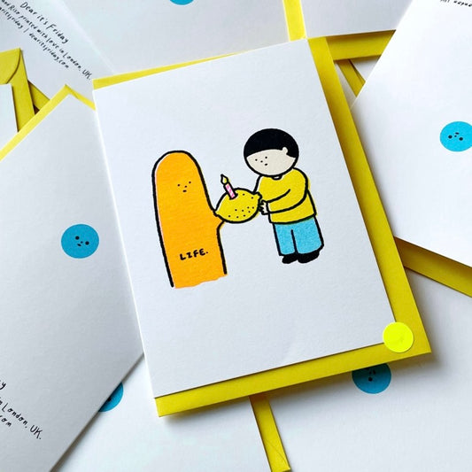 Riso Printed Greetings Card