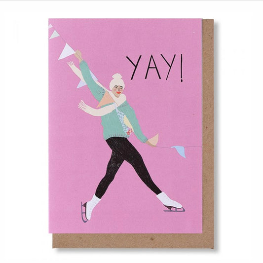 Yay Skating Greetings Card