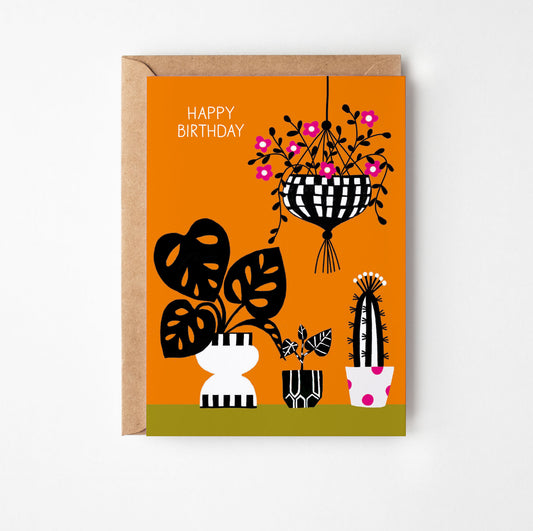 Happy Birthday Plants Greetings Card