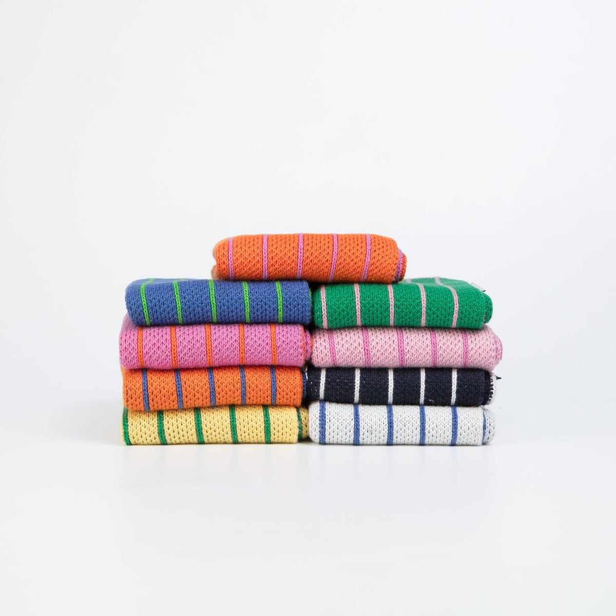 Reusable & Eco-Friendly Cotton Dishcloths: Striped Orange
