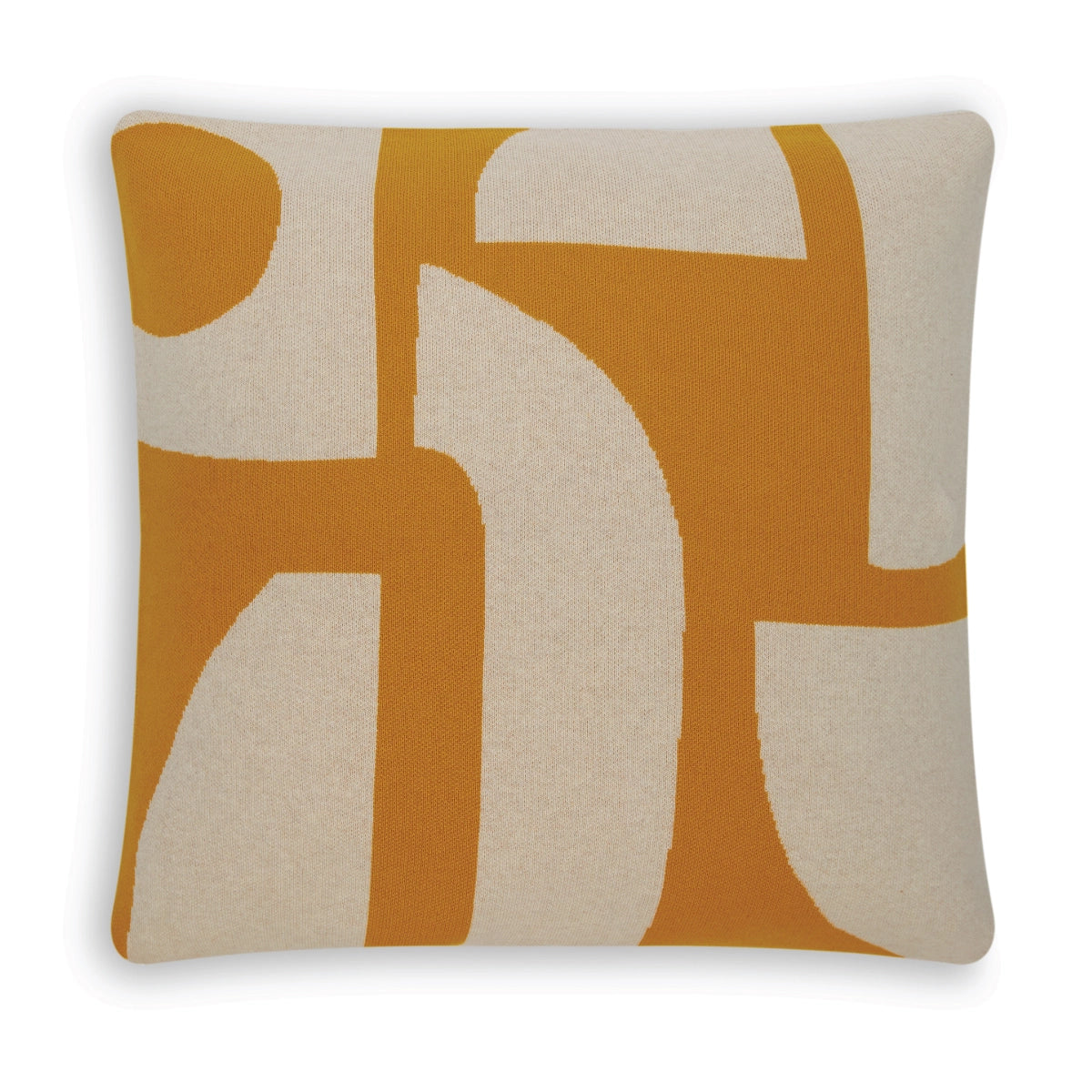 Citrus: Warm orange and cream cotton cushion with modern design by Sophie Home
