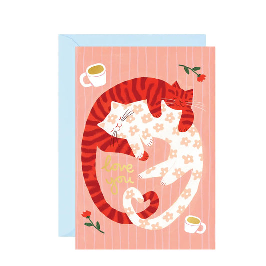 Cuddling Cats Card