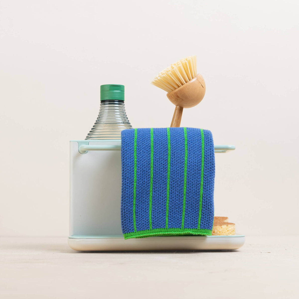 Reusable & Eco-Friendly Cotton Dishcloths: Striped Green