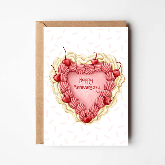 Happy Anniversary Cake Card