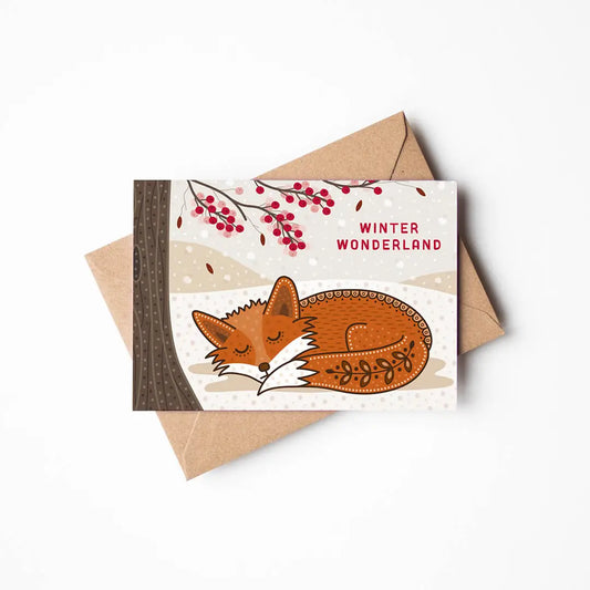 Snowy Winter Fox Card