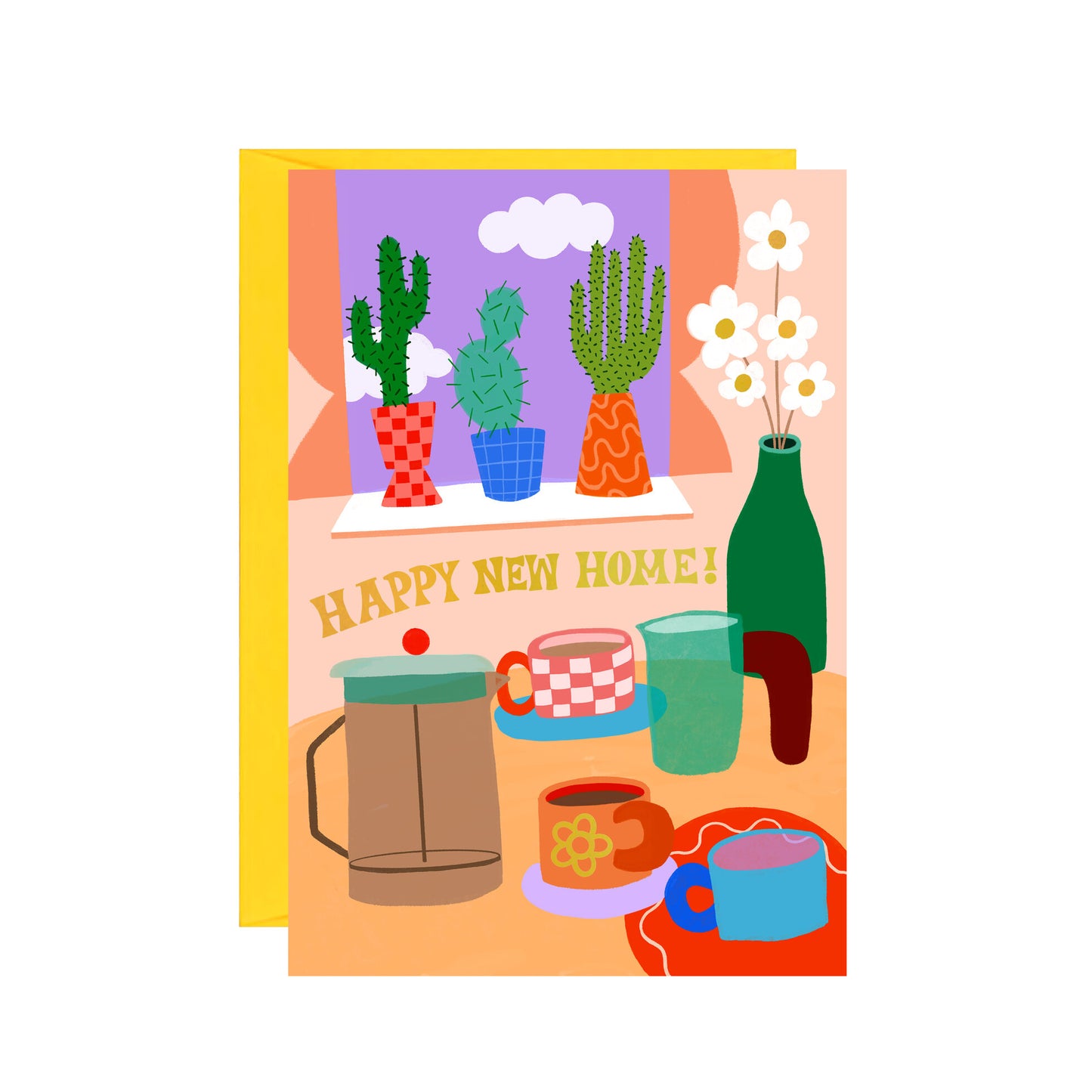 Happy New Home Card Coffee Pot