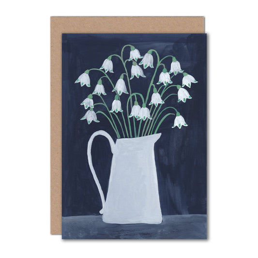 Snowflake Flowers In A Jug Card