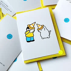 Riso Printed Greetings Card