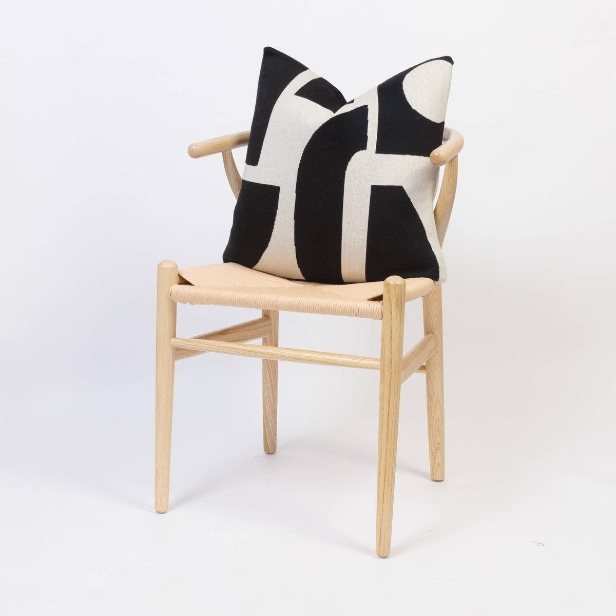 Cotton Knit Throw Pillow Cushion Cover - Bruten Mono