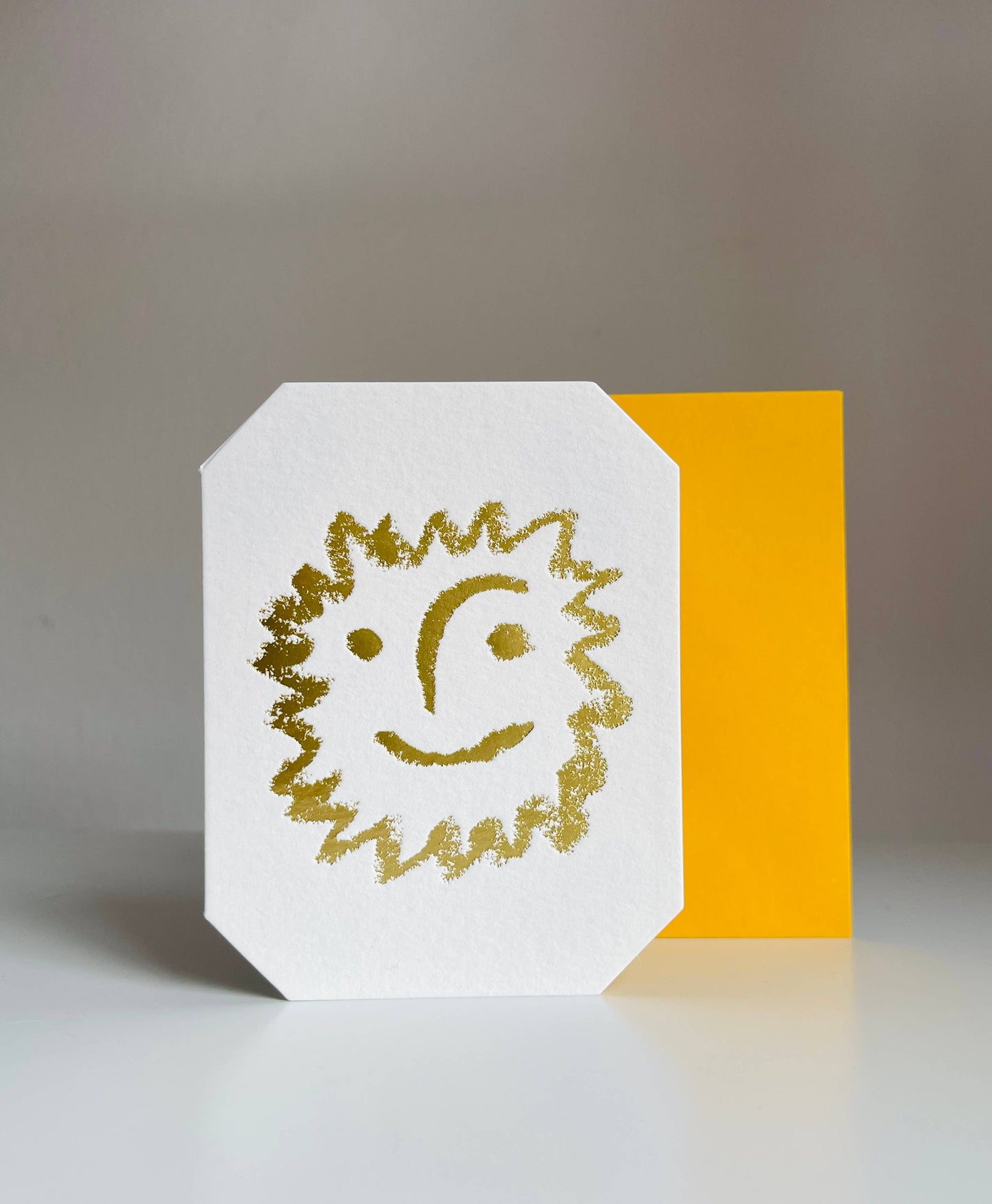 Happy Sun Sunshine Face Gold Foil Card