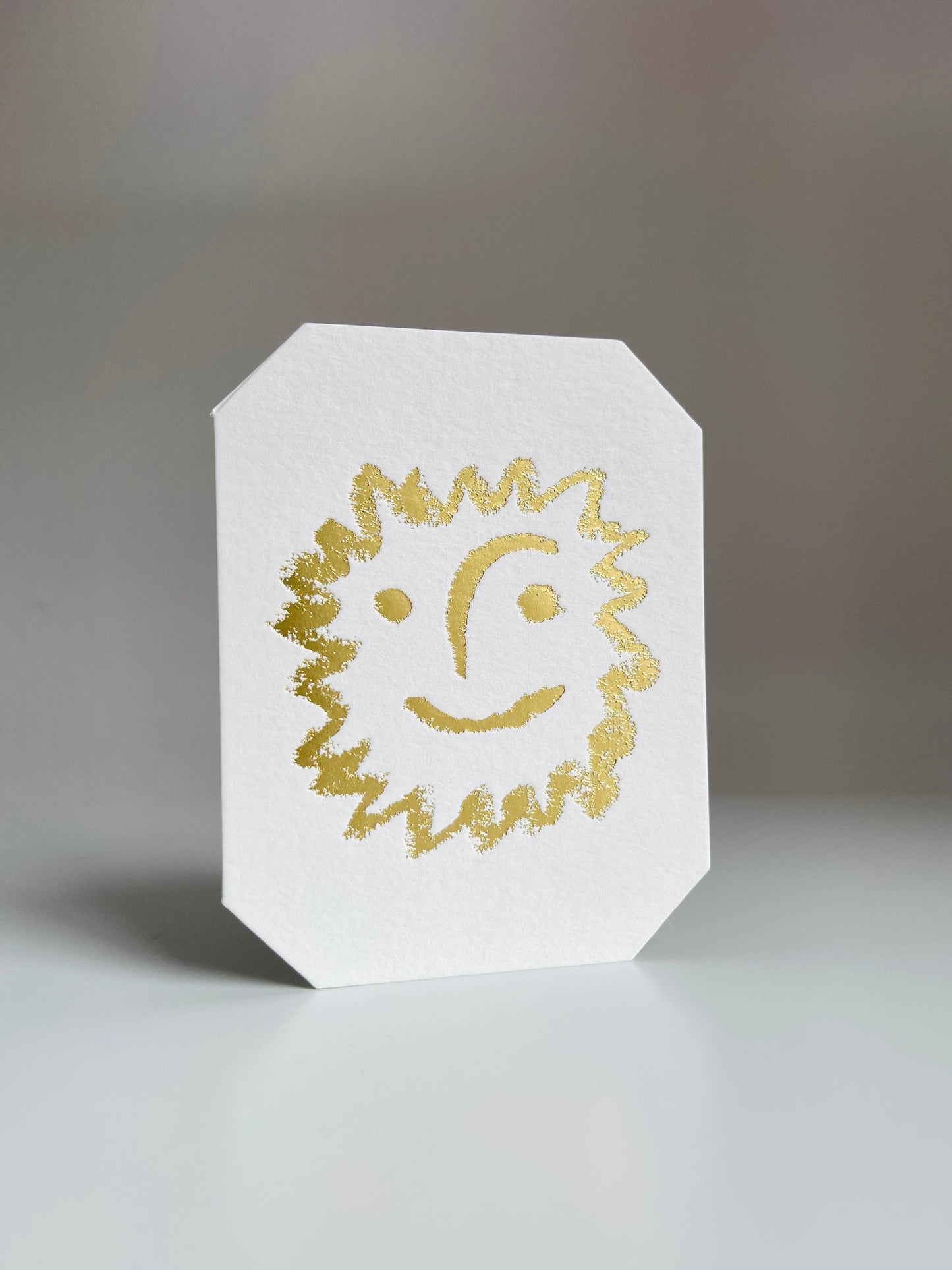 Happy Sun Sunshine Face Gold Foil Card