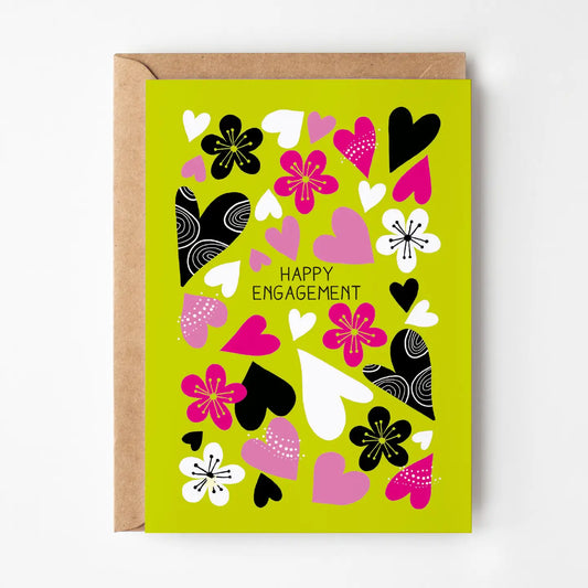 Happy Engagement Hearts Card