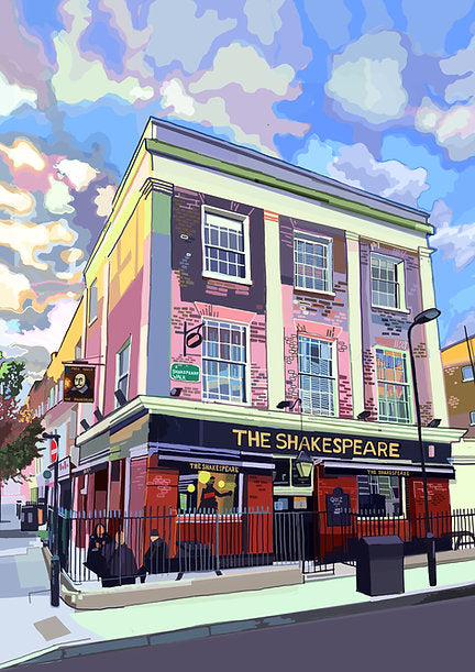 Print of London - The Shakespeare Pub in Stoke Newington Hackney
