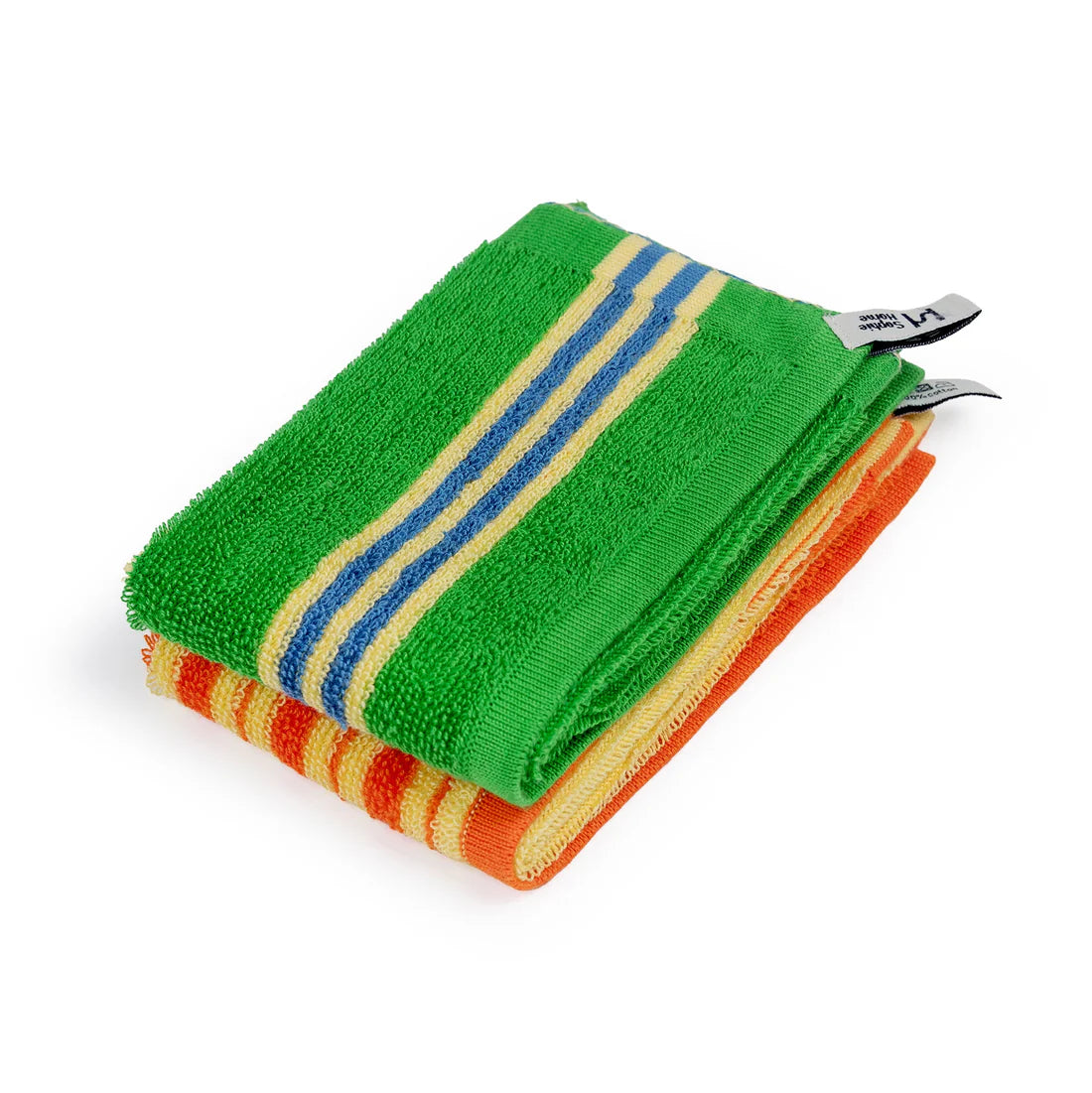 Striped Terry Towelling Face Cloth 2 pack