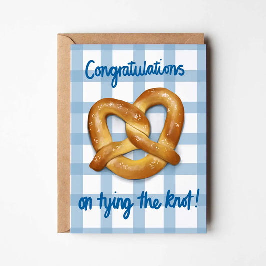 Pretzel tying the Knot Card