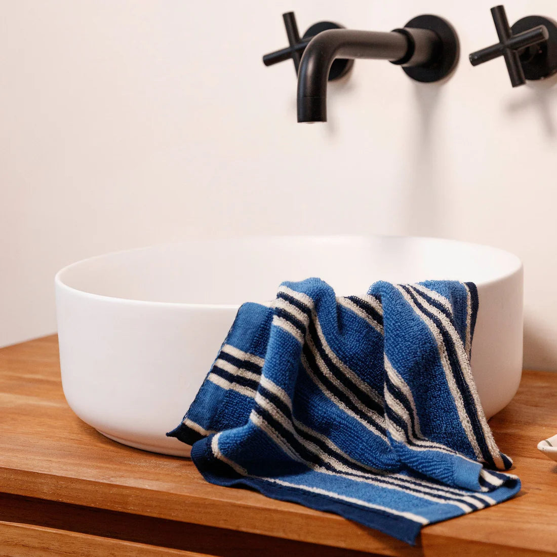 Striped Terry Towelling Face Cloth 2 pack