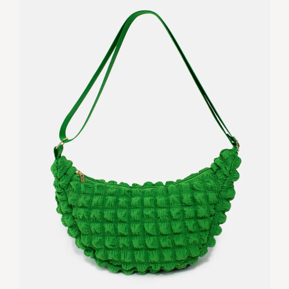 Kind Bag crossbody bag green waffle fabric – eco sustainable recycled fabric with modern minimalist style