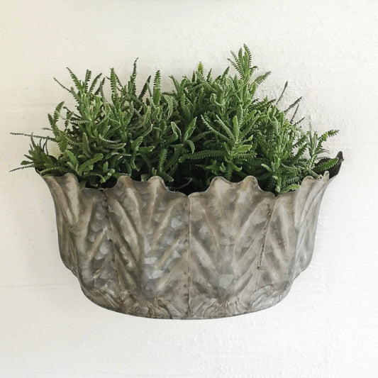 Zinc Leaf Wall Planter