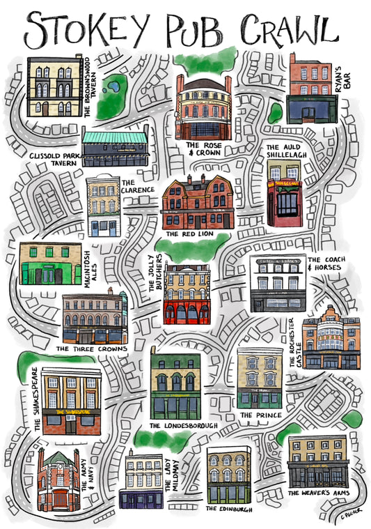 Stokey Pub Crawl Print